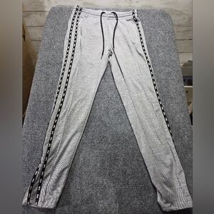 PINK Victoria’s Secret Gray Jogger Sweatpants Logo Tape Side Zip Size M